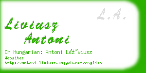 liviusz antoni business card